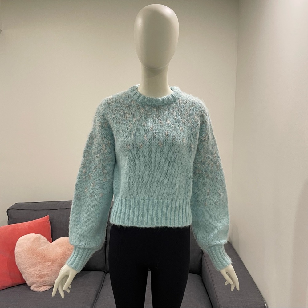 NWT NOBO No Boundaries Turquoise Pastel Fairisle Sweater Size Medium Very Soft